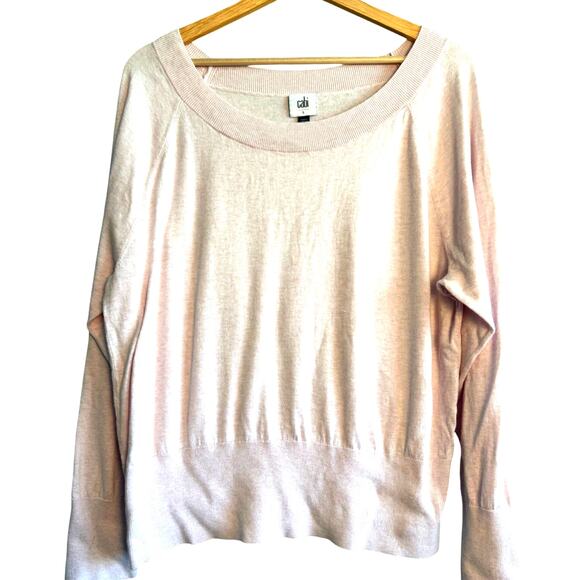CAbi Sweaters - cabi Pale Pink Large Lightweight Cotton Sweater